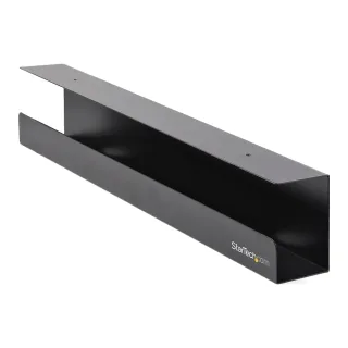 Startech Under Desk Cable Management Tray, Cable Tray Organizer for Office/Standing Desk, Desk or Table Mount Cords/Wire/Power Strip Holder, Computer Cable Manager, 23-1/2"L x 4-1/2"D - Desk Cable Management (UDCMTRAY) - Cable management tray - under-desk mountable - black