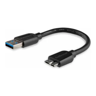 StarTech 15cm 6in Short Slim USB 3.0 A to Micro B Cable M/M - Mobile Charge Sync USB 3.0 Micro B Cable for Smartphones and Tablets (USB3AUB15CMS)