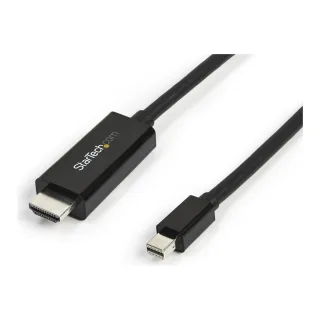 Startech Mini DisplayPort to HDMI Adapter Cable - mDP to HDMI Adapter with Built-in Cable - Black - 3 m (10 ft.) - Ultra HD 4K 30Hz (MDP2HDMM3MB)