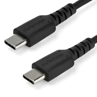 StarTech 2m USB C Charging Cable, Durable Fast Charge & Sync USB 2.0 Type C to USB C Laptop Charger Cord, TPE Jacket Aramid Fiber M/M 60W Black, Samsung S10, S20 iPad Pro MS Surface - Heavy Duty and Rugged - USB cable - USB-C (M) straight to USB-C (M) straight - USB 2.0 - 2 m - black