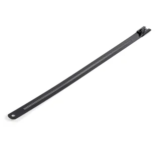 Startech 9"(22cm) Metal Cable Ties, 1/4"(7mm) wide, 2-1/4"(55mm) Bundle Dia. 100lb(45kg) Tensile Strength, Nylon Coated 316 Stainless Steel, Self Locking Metal Detectable Ties, 50 Pack - Nylon 11 Coated Ties (CBMMCT)