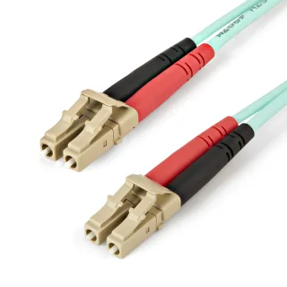 Startech Aqua OM4 Duplex Multimode Fiber - 2m / 6 ft - 100 Gb - 50/125 - OM4 Fiber - LC to LC Fiber Patch Cable (450FBLCLC2)