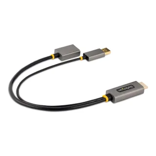 Startech 1ft (30cm) HDMI to DisplayPort Adapter, Active 4K 60Hz HDMI Source to DP Monitor Adapter Cable, USB Bus Powered, HDMI 2.0 to DisplayPort Converter for Laptops/PC - Supports HDR and Ultrawide Displays (128-HDMI-DISPLAYPORT)