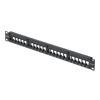 Startech - Patch panel - wall mountable, rack mountable - CAT 5e/6 - UTP - black - 1U - 19" - 24 ports