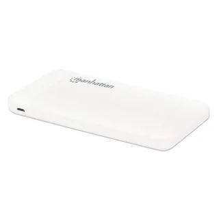 Manhattan 406277 Power Bank 10000 Mah 2X USB-A Inputs USB-C/Micro-usb White