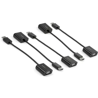 StarTech 5-Pack DisplayPort to VGA Adapter, DisplayPort 1.2 HBR2 to VGA Active Adapter, Digital DP to Analog VGA Video Converter Dongle, DisplayPort Male to VGA Female Monitor Adapter - Active DP 1.2 to VGA (DP2VGA3X5) - Adapter - DisplayPort (M) to HD-15 (VGA) (F) - DisplayPort 1.2 - 10 cm - 1080p support, active - black (pack of 5)