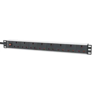 Intellinet 715324 19" PDU 1U 7-WAY UK AC Plugs- Overload Protection