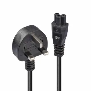 Lindy 30409 2M Mains Power Cable UK 3 Pin Plug to Iec C5
