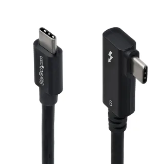 StarTech - Thunderbolt cable - Thunderbolt 5 (M) to Thunderbolt 5 (M) right-angled - USB4 / Thunderbolt 3 / Thunderbolt 4 / Thunderbolt 5 / DisplayPort 2.1 - 80 cm - right-angled connector, up to 80 Gbps data transfer rate, USB Power Delivery (240W), 8K60Hz support, passive - black