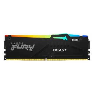 Kingston FURY Beast RGB - DDR5 - kit - 64 GB: 2 x 32 GB - DIMM 288-pin - 6000 MT/s / PC5-48000 - CL30 - 1.4 V - unbuffered - on-die ECC - black