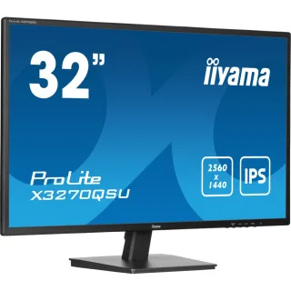 iiyama ProLite XB3270QSU-B1 - LED monitor - 32" (31.5" viewable) - 2560 x 1440 WQHD @ 100 Hz - IPS - 250 cd/m² - 1200:1 - 3 ms - HDMI, DisplayPort - speakers - matte black