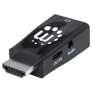 Manhattan 151542 HDMI to VGA with Audio Convertr 1080P Male/Female Black Polybag