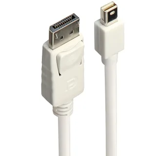 Lindy 41058 3M Mini DP to DP Cable (White) Mini DP Male to DP Male