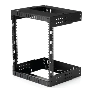Startech 12U 19" Wall Mount Network Rack, Adjustable Depth 12-20" 2 Post Open Frame Server Room Rack for AV/Data/ IT Communication/Computer Equipment/Switch with Cage Nuts & Screws - 12U Adjustable Rack (RK12WALLOA) - Rack - wall mountable - black - 12U - 20