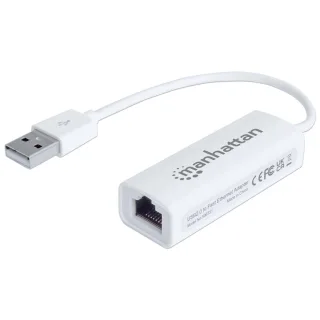Manhattan 506731 USB-A Network Adapter USB 2.0- 10/100 Mbps Ethernet White