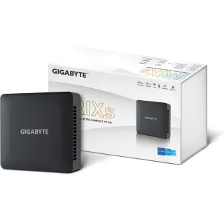 Gigabyte BRIX (GB-BRI7H-1355) Barebone Kit, Intel Core i7-1355U 5.0GHz 10 Core CPU, 2 x DDR4 SO-DIMM Slots, 1 x M.2 2280 Slot, 1x 2.5" SATA Slot, Wi-Fi 6 & Bluetooth 5.2