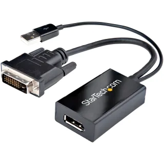 StarTech DVI to DisplayPort Adapter - USB Power - 1920 x 1200 - DVI to DisplayPort Converter - Video Adapter - DVI-D to DP (DVI2DP2) - Adapter - dual link - DVI-D (M) to DisplayPort (F) - USB power