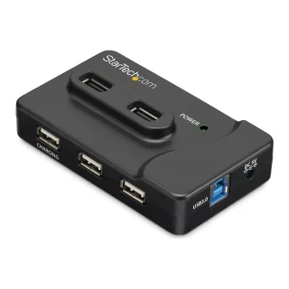 Startech 7 Port USB Hub - 2 x USB 3A, 4 x USB 2A, 1 x Dedicated Charging Port - Multi Port Powered USB Hub with 20W Power Adapter (ST7320USBC) - Hub - 2 x SuperSpeed USB 3.0 + 4 x USB 2.0 - desktop - for P/N: MSDREADU3CA, SDMSDRWU3AC, USB312SAT3CB, USB315CB2M, USBLTM1MBK, USBLTM1MWH