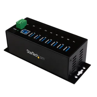 Startech 7-Port USB 3.0 Hub - Metal Industrial USB-A Hub with ESD Protection & 350W Surge Protection - Din Rail, Wall or Desk Mountable - TAA Compliant USB Expander Hub (ST7300USBME) - Hub - 7 x SuperSpeed USB 3.0 - DIN rail mountable, wall-mountable - DC power - for P/N: ITB20D3250, USB312SAT3CB, USB315CB2M, USBLT1MWS, USBLT2MBR, USBLTM1MBK, USBLTM1MWH