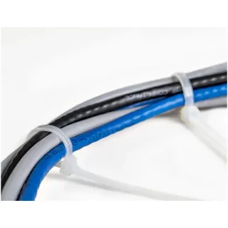Startech 10"(25cm) Cable Ties, 1/8"(4mm) wide, 2-5/8"(68mm) Bundle Diameter, 50lb(22kg) Tensile Strength, Nylon Self Locking Zip Ties w/ Curved Tip, 94V-2/UL Listed, 100 Pack, White - Nylon 66 Plastic - TAA (CBMZT10N)