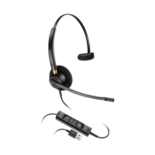 HP Poly EncorePro 515-M - EncorePro 500 series - headset - on-ear - wired - USB-A - black - Certified for Microsoft Teams