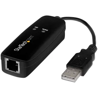 StarTech USB 2.0 Fax Modem, 56K External Hardware Dial Up V.92 Modem/Dongle/Adapter, Computer/Laptop Fax Modem, USB to Telephone Jack, USB Data Modem, Network Fax/CMR/POS - 56K V.92 Modem Dongle - Fax / modem - USB - 56 Kbps - K56Flex, V.90, V.92