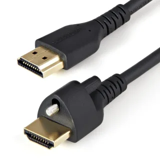 Startech 2m (6ft) HDMI Cable with Locking Screw, 4K 60Hz HDR 10, High Speed HDMI 2.0 Monitor Cable with Locking Screw Connector for Secure Connection, HDMI Cable with Ethernet, M/M - Adjustable M3.0 Screw (HDMM2MLS)
