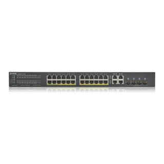 Zyxel GS1920-24HPv2 - Switch - smart - 24 x 10/100/1000 (PoE+) + 4 x combo Gigabit SFP + 4 x 10/100/1000 - rack-mountable - PoE+ (375 W)