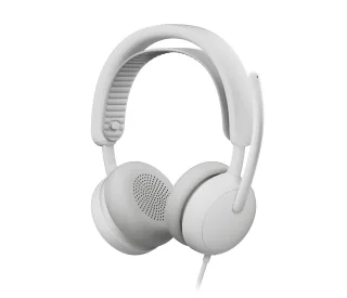 Logitech Zone Wired 2 for Business - Headset - on-ear - wired - active noise cancelling - off-white - Certified for Microsoft Teams