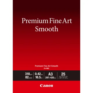 Canon Premium Fine Art FA-SM2 - Smooth - 16.5 mil - A3 (297 x 420 mm) - 310 g/m² - 82 lbs - 25 sheet(s) photo paper - for imagePROGRAF PRO-1000, PRO-300, PIXMA PRO-10S