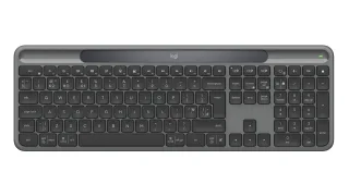 Logitech Signature Slim Solar+ K980 - Keyboard - full size - wireless - Bluetooth LE - QWERTY - UK - key switch: scissor switches - graphite