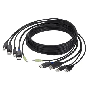 StarTech - Keyboard / video / mouse (KVM) cable - TAA Compliant - USB Type A, 3.5mm audio jack, DisplayPort (M) to USB Type B, 3.5mm audio jack, DisplayPort (M) - 1.8 m