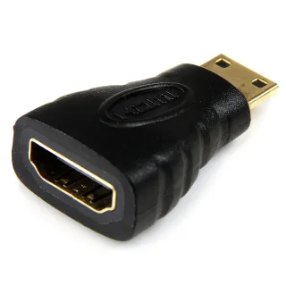 Startech Mini HDMI to HDMI Adapter, 4K High Speed HDMI Adapter, 4K 30Hz Ultra HD High Speed HDMI Adapter, HDMI 1.4, Gold Plated Connectors, UHD Mini HDMI Adapter 4K, Black - Mini HDMI to HDMI Converter - HDMI adapter - HDMI female to 19 pin mini HDMI Type C male - black