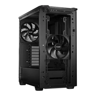 be quiet! BG073 Pure Base 501 Mid Tower Gaming Case, 1 x USB Type-C / 2 x USB 3.0, Water Cooling Ready, 2 x Pre-Installed Pure Wings 3 140mm Fans, ATX / M-ATX / Mini-ITX Compatible