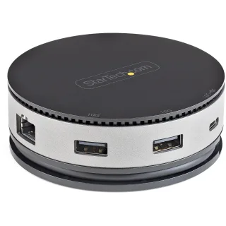 Startech USB C Multiport Adapter, USB 3.1 Gen 2 10Gbps Type-C Mini Dock with 4K 60Hz HDMI/DisplayPort or 1080p VGA, 75W PD Passthrough, 3-Port USB Hub, GbE, Mobile Docking Station - 75W Power Delivery - Docking station - USB-C 3.1 Gen 2 - VGA, HDMI, DP - 1GbE