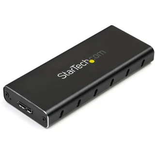 Startech M.2 SSD Enclosure for M.2 SATA SSDs - USB 3.1 (10Gbps) with USB-C Cable - External Enclosure for USB-C Host - Aluminum (SM21BMU31C3) - Storage enclosure - M.2 - SATA 6Gb/s - USB 3.1 (Gen 2) - black, silver - for P/N: TBLT3MM1MA, TBLT3MM2M, TBLT3MM2MA