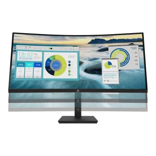 HP P34hc G4 - P-Series - LED monitor - curved - 34" - 3440 x 1440 WQHD @ 60 Hz - VA - 250 cd/m² - 3500:1 - 5 ms - HDMI, DisplayPort, USB-C - speakers - black