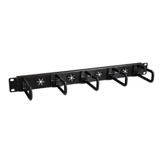 Startech 1U 19" Cable Management Organizer, D Ring Hook Network/Server Rack Cord Manager, Data Center Horizontal Wire Panel with Passthrough Holes with Mounting Hardware, EIA/ECA-310-E - 1U Ring Hook Organizer (CABLMANAGERH) - Rack cable management kit - 1U - 19