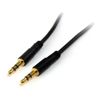 Startech 3.5mm Audio Cable - 3 ft - Slim - M / M - AUX Cable - Male to Male Audio Cable - AUX Cord - Headphone Cable - Auxiliary Cable (MU3MMS) - Audio cable - mini-phone stereo 3.5 mm male to mini-phone stereo 3.5 mm male - 91 cm - black - for P/N: RKCOND17HD, SV231DPU34K, SV431DPDDUA2, SV431DPUA2, USBC2VGCAPRO, UVCHDCAP