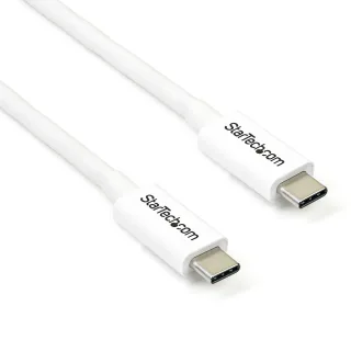 StarTech 6.6ft (2m) Thunderbolt 3 Cable, 20Gbps, 100W PD, 4K Video, Thunderbolt-Certified, Compatible w/ TB4/USB 3.2/DisplayPort - Thunderbolt cable - USB-C (M) to USB-C (M) - USB 3.1 Gen 2 / Thunderbolt 3 / DisplayPort 1.2 - 2 m - 4K support - white