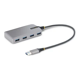 Startech 4-Port USB Hub, USB 3.0 5Gbps, Bus Powered, USB-A to 4x USB-A Hub with Optional Auxiliary Power Input, Portable Desktop/Laptop USB Hub with 1ft (30cm) Attached Cable - USB Expansion Hub (5G4AB-USB-A-HUB) - Hub - 4 x USB 3.2 Gen 1 + 1 x micro-USB - desktop
