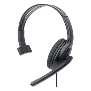 Manhattan 180498 Headset Mono USB-A On-ear- Polybag Adjustable Microphone