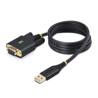 StarTech 3ft (1m) USB to Null Modem Serial Adapter Cable, Interchangeable DB9 Screws/Nuts, COM Retention, USB-A to RS232, FTDI, Level-4 ESD Protection, Windows/macOS/ChromeOS/Linux - Rugged TPE Construction (1P3FFCNB-USB-SERIAL) - USB / serial cable - USB (M) to DB-9 (M) - 1 m - black