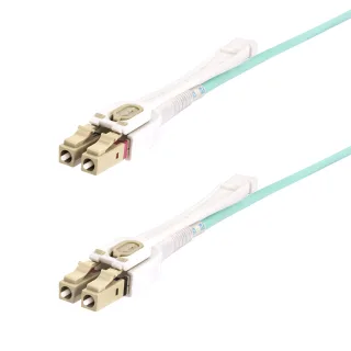 Startech 5m (15ft) LC to LC (UPC) OM4 Multimode Fiber Optic Cable w/Push Pull Tabs, 50/125µm, 100G Networks, Bend Insensitive, Low Insertion Loss - LSZH Fiber Patch Cord (450FBLCLC5PP)