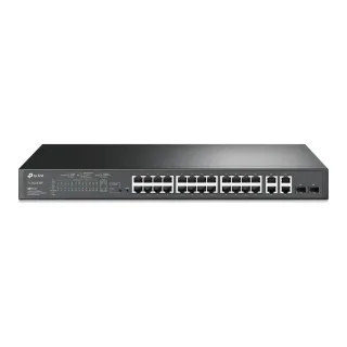 TP-Link TL-SL2428P 24-Port Metal 10/100Mbps + 4-Port Gigabit Smart Switch with 24-Port PoE+ (250W)