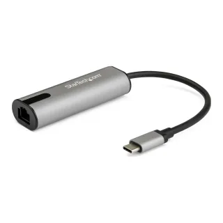 Startech 2.5GbE USB C to Ethernet Adapter NBASE-T NIC, USB 3.0 Type C 2.5/1 Gigabit/100 Mbps Multi Speed Network/USB 3.1 Laptop to RJ45/LAN Thunderbolt 3 Compatible/MacBook Pro Surface - Type-C to Ethernet - Network adapter - USB-C - 10M/100M/1G/2.5 Gigabit Ethernet x 1 + USB 3.0 - black, space grey