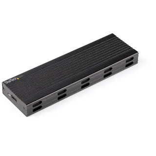 Startech USB-C 10Gbps to M.2 NVMe or M.2 SATA SSD Enclosure, External M.2 PCIe/SATA NGFF SSD Enclosure, Portable Aluminum Case, USB Type-C & USB-A Host Cables, For 2230/2242/2260/2280 - Works w/ Thunderbolt 3 (SM2E1BMU31C) - Storage enclosure - M.2 - M.2 Card - USB 3.2 (Gen 2) - black - TAA Compliant
