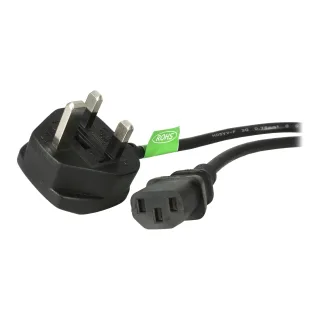 StarTech 3ft (1m) UK Computer Power Cable, BS 1363 to C13 Power Cord, 18AWG, 10A 250V, Black Replacement AC Power Cord, Monitor Power Cable, BS 1363 to IEC 60320 C13 Kettle Lead - PC Power Supply Cable (BS13U-1M-POWER-LEAD) - Power cable - BS 1363 (P) to power IEC 60320 C13 - AC 250 V - 10 A - 1 m - molded - black - United Kingdom