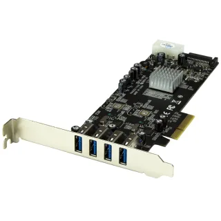 Startech 4-Port USB 3.0 PCI Express Card Adapter - PCIe SuperSpeed USB 3.0 Expansion Card w/ 2 Dedicated 5Gbps Channels (PEXUSB3S42V) - USB adapter - PCIe x4 - USB 3.0 x 4 - for P/N: BNDTB10GI, BNDTB210GSFP, BNDTB310GNDP, BNDTB410GSFP, BNDTB4M2E1, BNDTBUSB3142