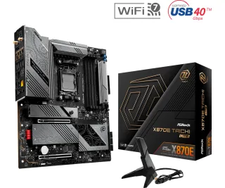 ASRock X870E TAICHI LITE AMD AM5 Socket Motherboard, E-ATX, 4x DDR5 Slots, 4x M.2 Sockets, Fitted I/O Shield, 5GbE LAN, Wi-Fi 7, 1x HDMI Port / 2x USB-C (USB4)